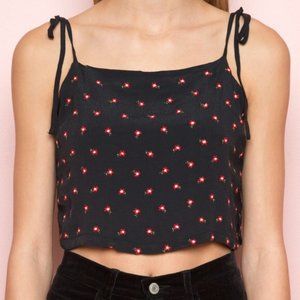 Rare Brandy/ John Galt floral tie strap crop top